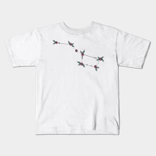 Ursa Major (Great Bear or Big Dipper) Constellation Roses and Hearts Doodle Kids T-Shirt